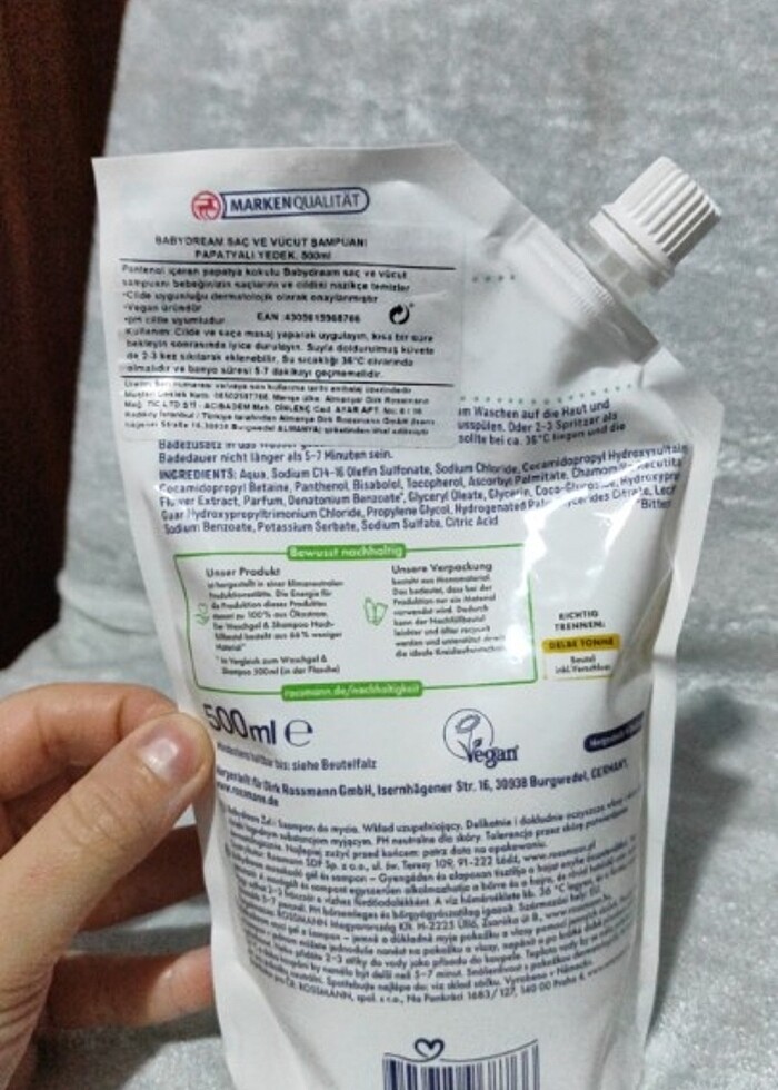 Babydream Saç ve Vücut Şampuanı Yedek Paket - Görsel 2