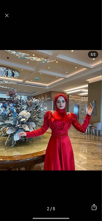 Diğer Tesettür abiye kırmızı