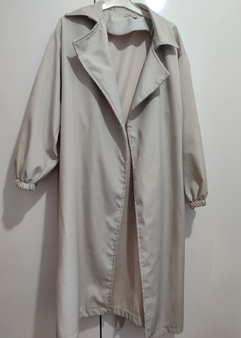 Bej Uzun Kesim Kadın Trençkot - Görsel 2