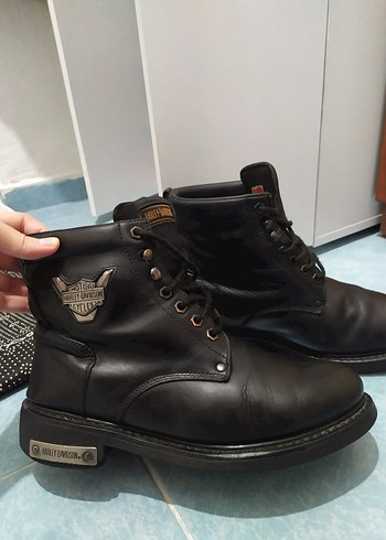 Harley Davidson siyah erkek deri bot - Görsel 3