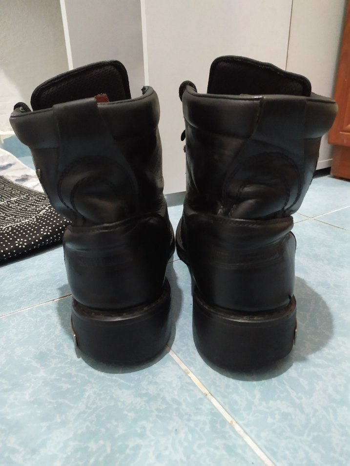 Harley Davidson siyah erkek deri bot - Görsel 5