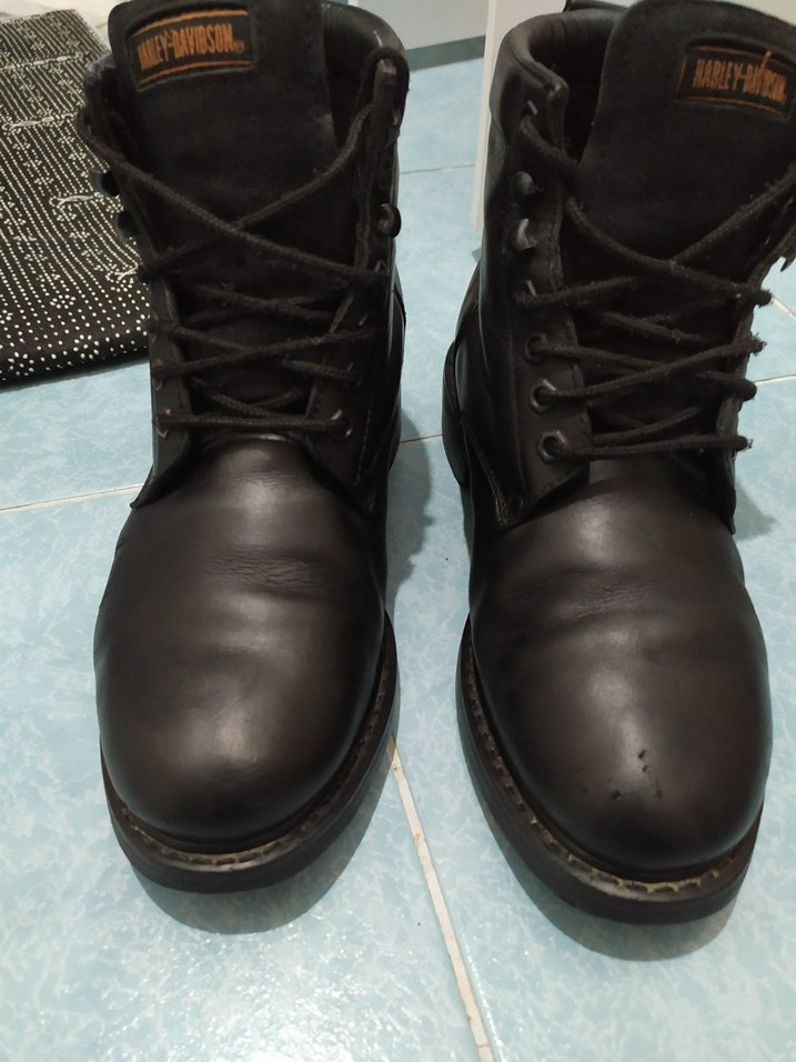 Harley Davidson siyah erkek deri bot - Görsel 4