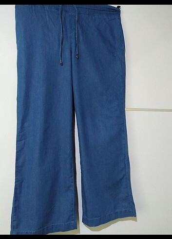 Mavi bol paça pantolon 