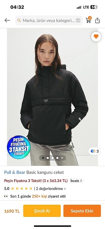 Pull and Bear Kanguru Mont
