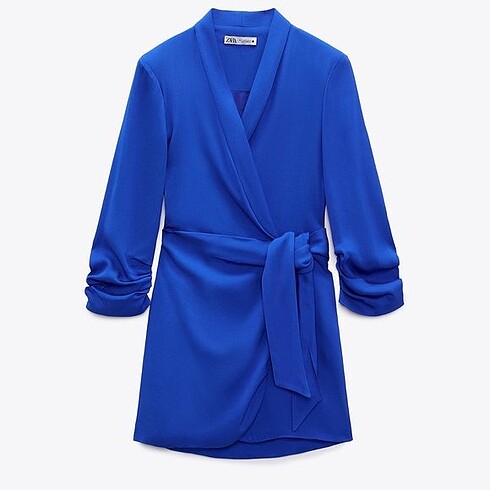 xs Beden mavi Renk ZARA ETİKETLİ KRUVAZE BLAZER ELBİSE