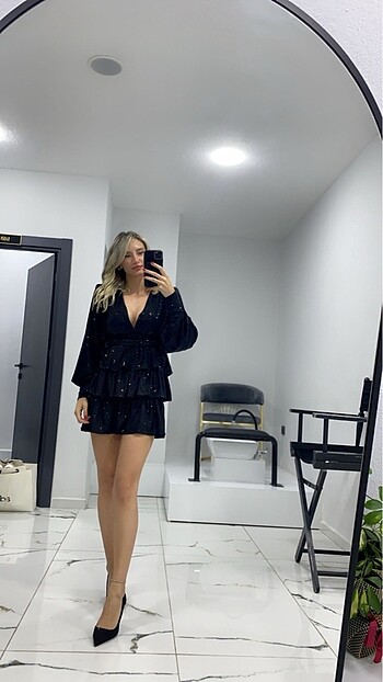 xs Beden siyah Renk Mini Elbise