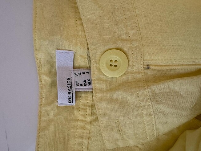xs Beden sarı Renk MNG yazlık pantolon MANGO