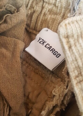 s Beden Bdg y2k kargo pantolon bej kadife