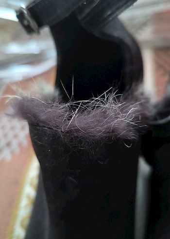 Siyah Süet Tüylü Stiletto Topuklu Bot - Görsel 3