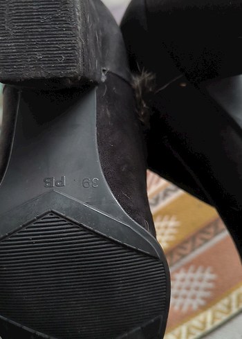 Siyah Süet Tüylü Stiletto Topuklu Bot - Görsel 5