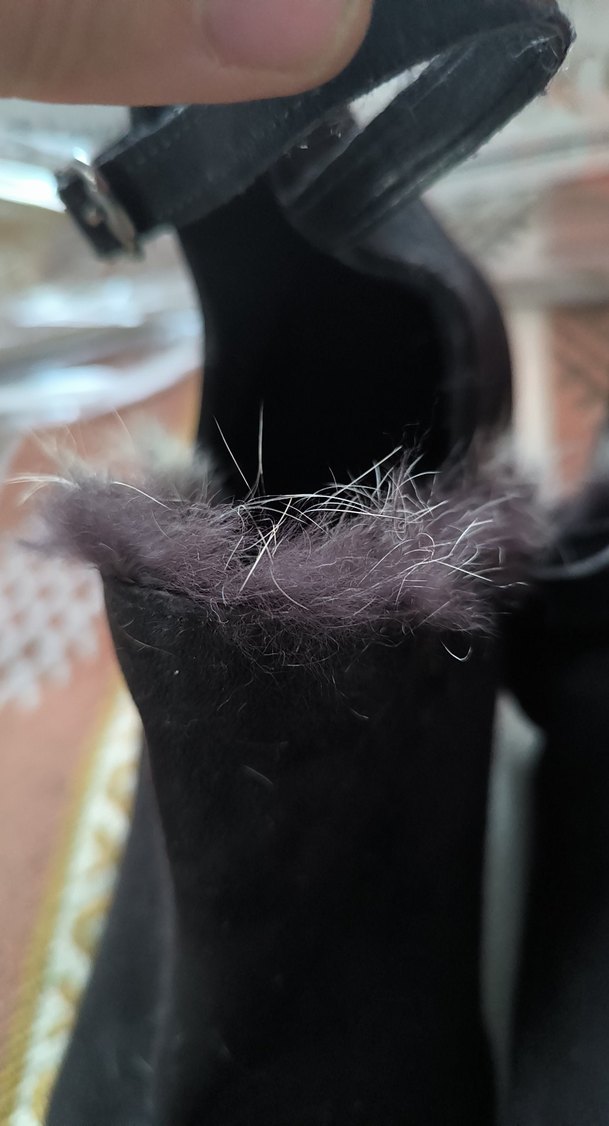 Siyah Süet Tüylü Stiletto Topuklu Bot - Görsel 3