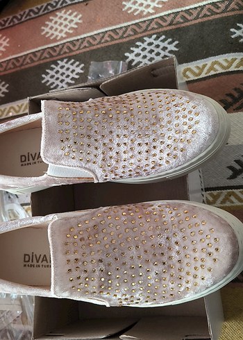 Açık kahve Kadın kadife Taşlı Dolgu Topuk Sneakers - Görsel 3