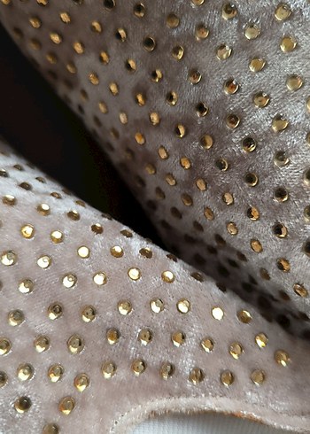 Açık kahve Kadın kadife Taşlı Dolgu Topuk Sneakers - Görsel 12