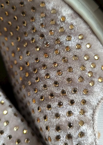 Açık kahve Kadın kadife Taşlı Dolgu Topuk Sneakers - Görsel 10