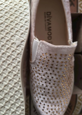 Açık kahve Kadın kadife Taşlı Dolgu Topuk Sneakers - Görsel 6