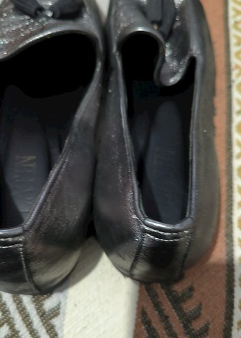 Gri Deri Püsküllü Kadın Oxford Ayakkabı - Görsel 4