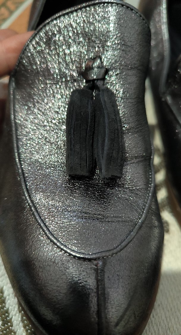 Gri Deri Püsküllü Kadın Oxford Ayakkabı - Görsel 2