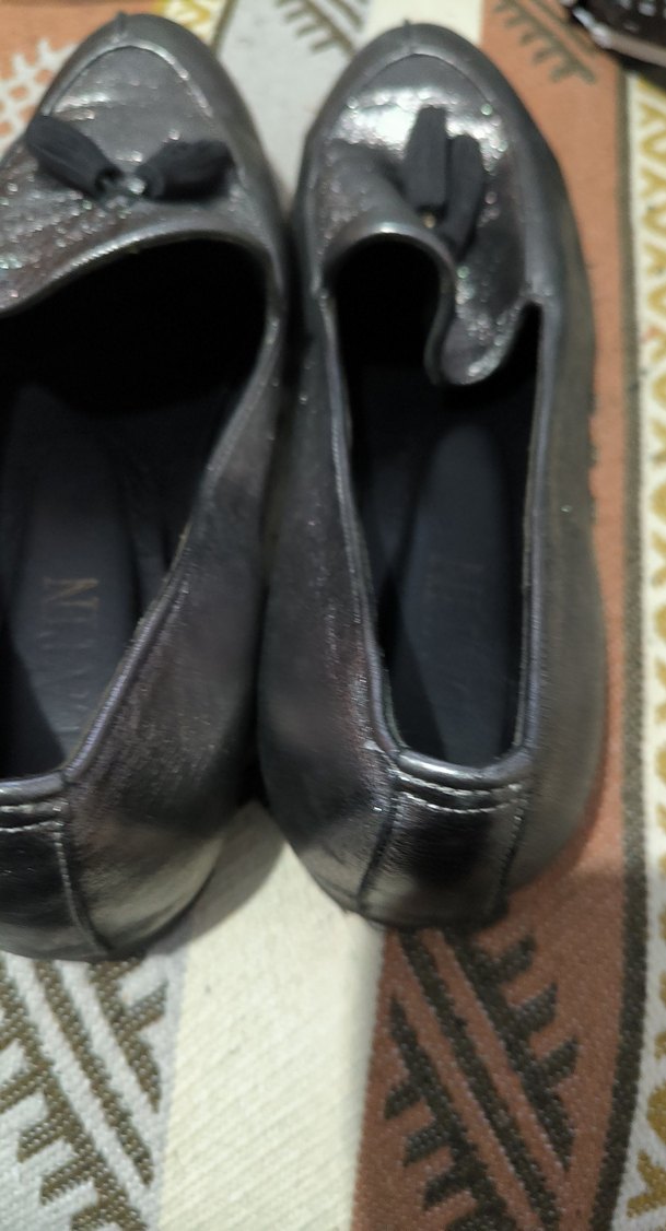 Gri Deri Püsküllü Kadın Oxford Ayakkabı - Görsel 4