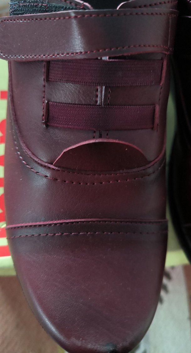 Bordo Deri Kadın Klasik Dolgu Topuk Ayakkabı - Görsel 2