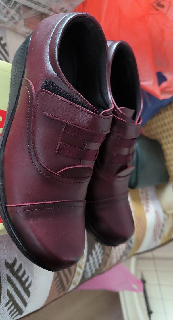 Bordo Deri Kadın Klasik Dolgu Topuk Ayakkabı - Görsel 4