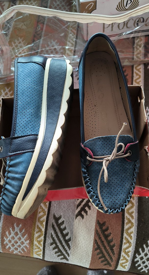 Kadın Mavi Dolgu Topuklu Günlük Ayakkabı - Görsel 3