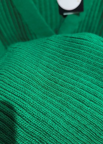 Düğmeli Yeşil Kadın Hırka - Görsel 5