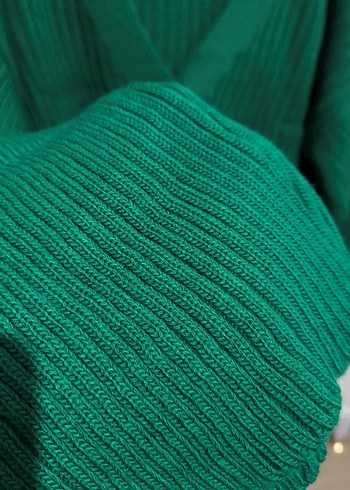 Düğmeli Yeşil Kadın Hırka - Görsel 2