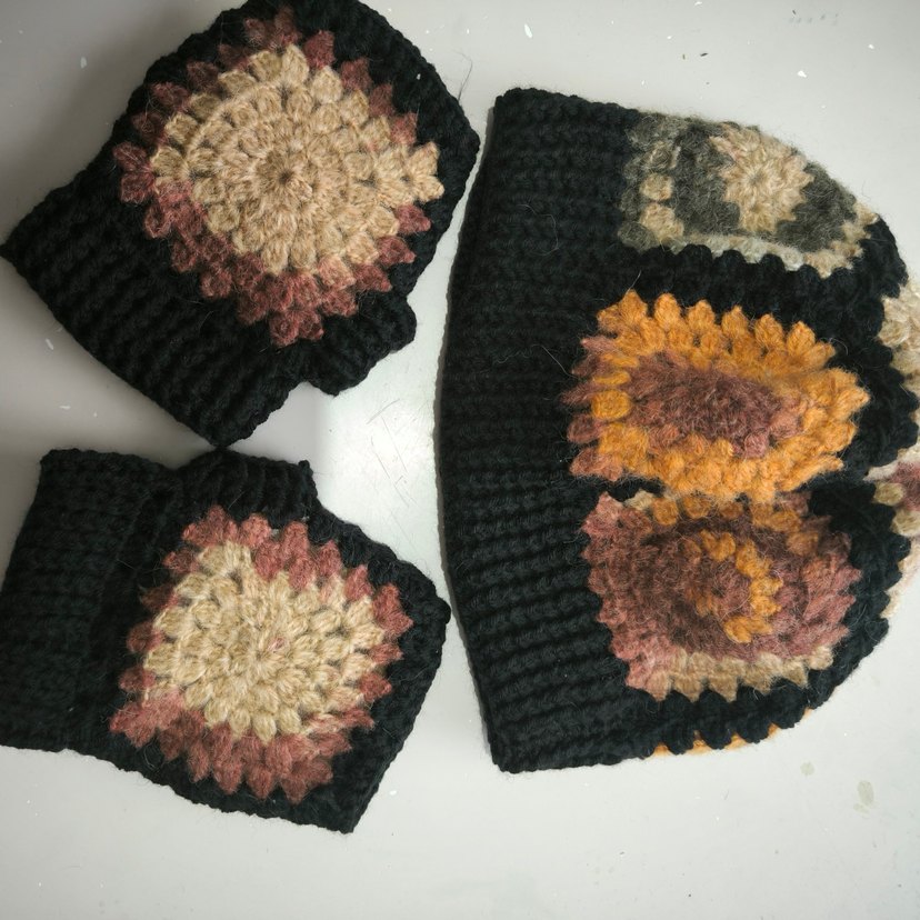 Bohem Tarz El Örgüsü Bere ve Eldiven Seti - Görsel 3