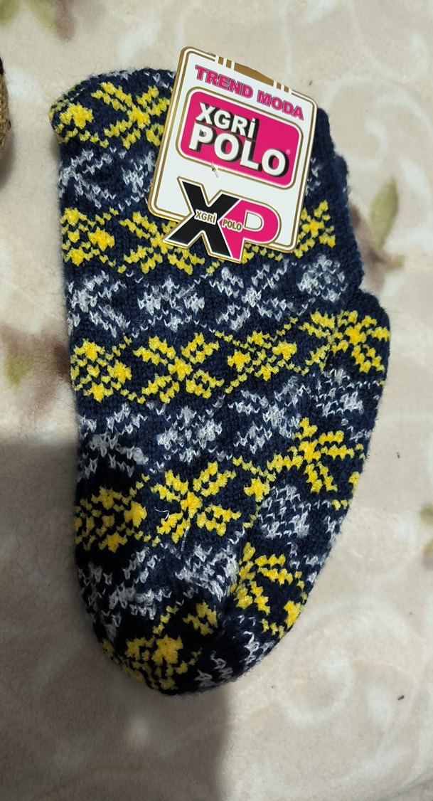 Makinada örülmüş  Desenli patikler - Görsel 3