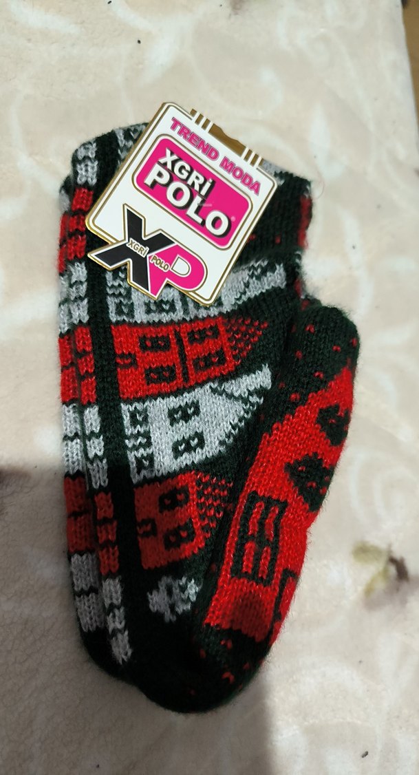 Makinada örülmüş  Desenli patikler - Görsel 2