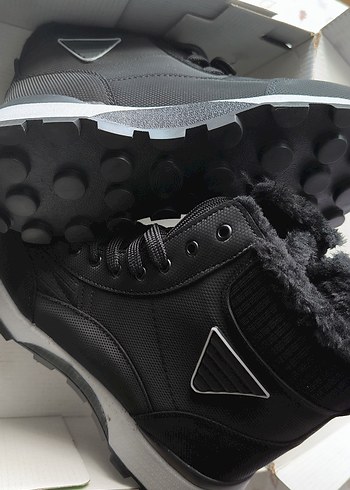 Fermuarlı Siyah Gri kadın Bot - Görsel 5