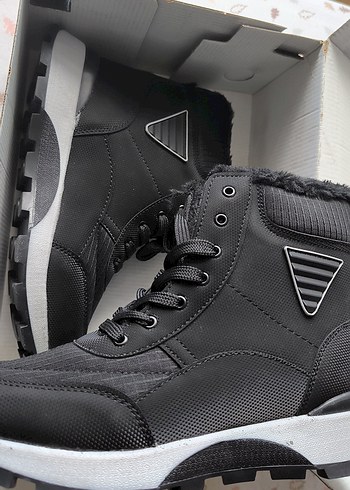 Fermuarlı Siyah Gri kadın Bot - Görsel 4