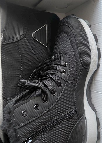 Fermuarlı Siyah Gri kadın Bot - Görsel 2