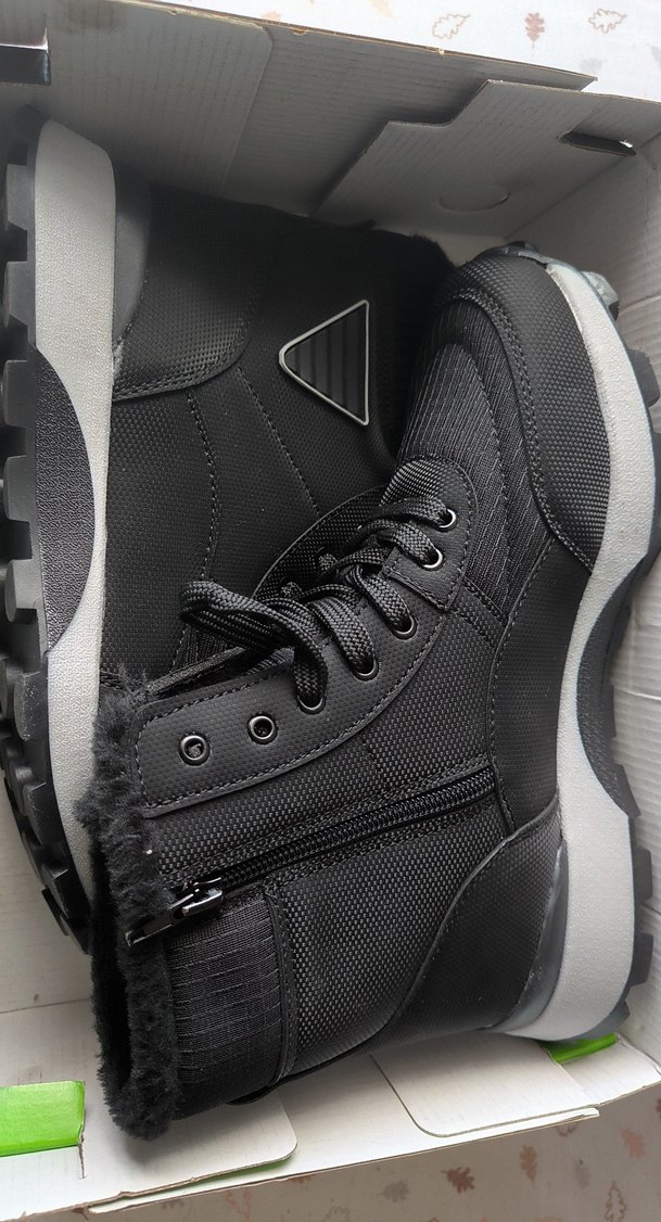 Fermuarlı Siyah Gri kadın Bot - Görsel 3