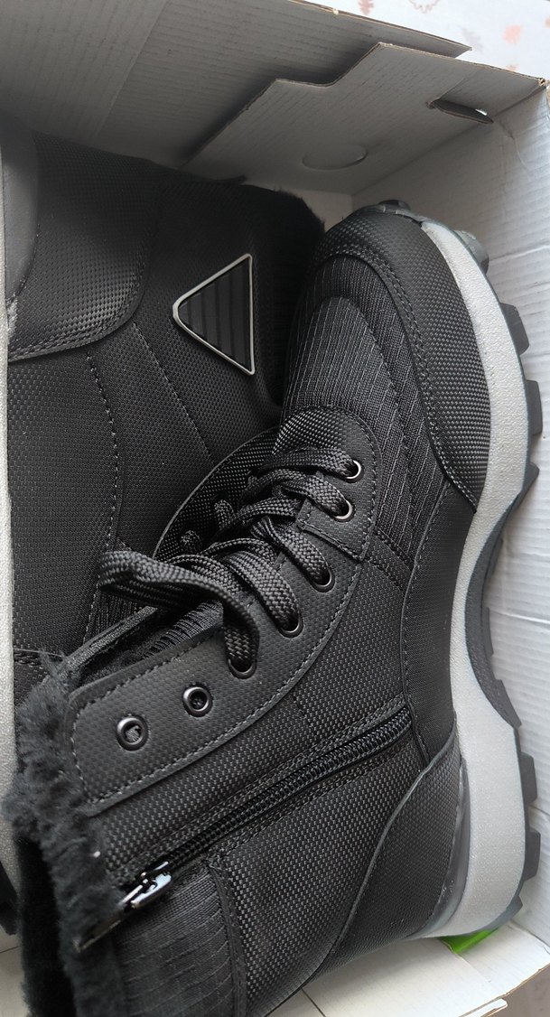 Fermuarlı Siyah Gri kadın Bot - Görsel 2