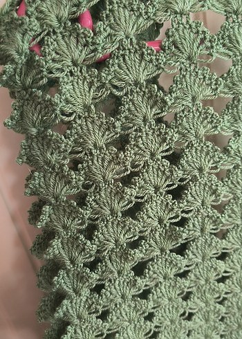 Yeşil Dantel Detaylı Örgü Kadın yelek - Görsel 5