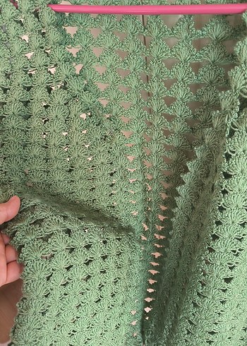 Yeşil Dantel Detaylı Örgü Kadın yelek - Görsel 3