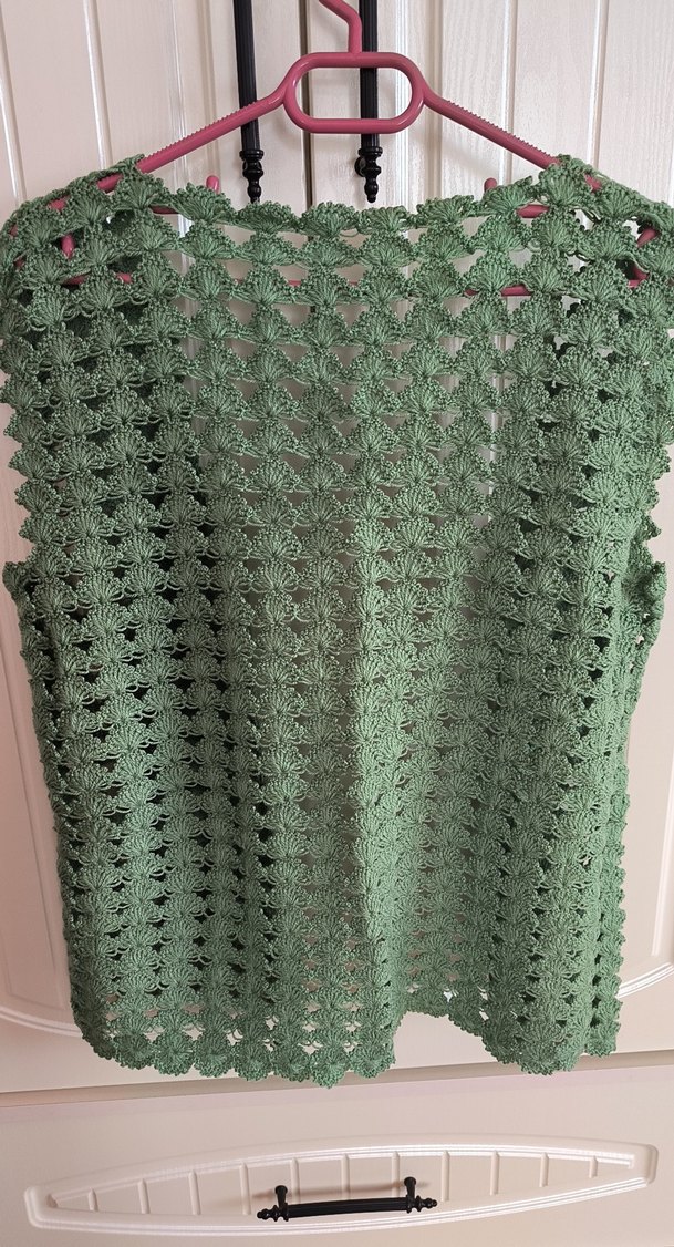 Yeşil Dantel Detaylı Örgü Kadın yelek - Görsel 4