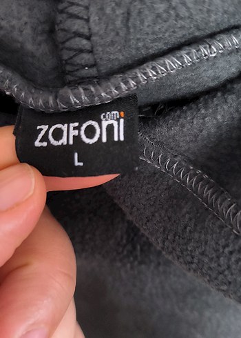 l Beden Gri Erkek Polar Sweatshirt Kapüşonlu