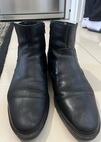 Siyah Deri Erkek Bot, - Görsel 4