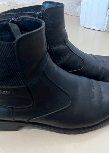Siyah Deri Erkek Bot, - Görsel 3
