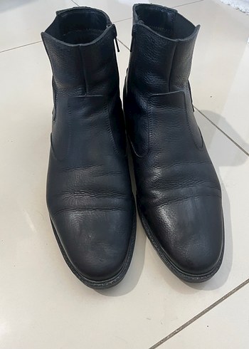 Siyah Deri Erkek Bot, - Görsel 5