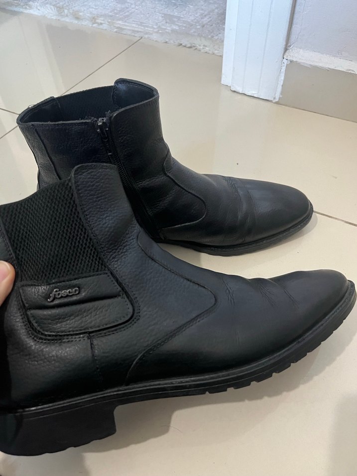 Siyah Deri Erkek Bot, - Görsel 2