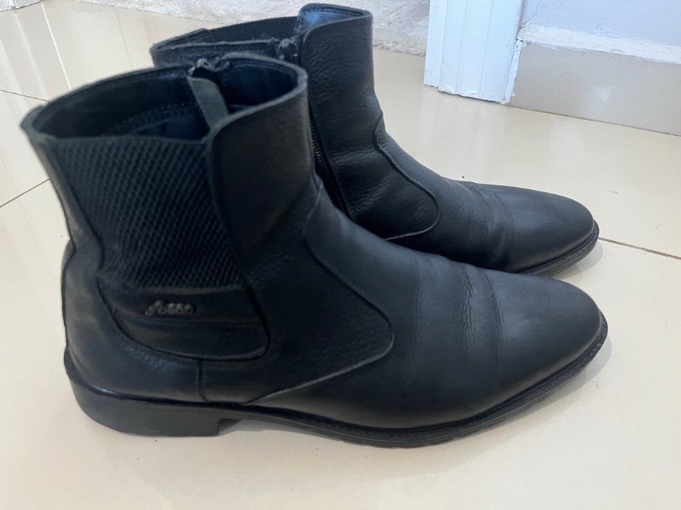 Siyah Deri Erkek Bot, - Görsel 3