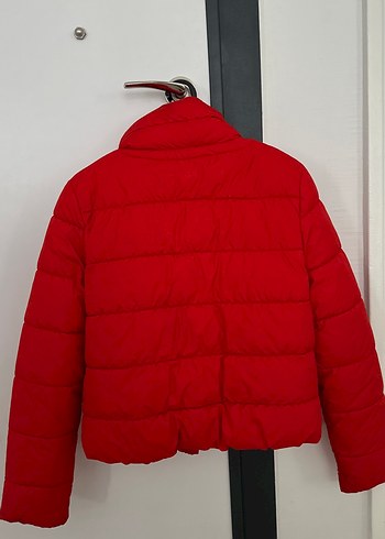 Kadın Kırmızı Mini Şişme Mont - Görsel 3