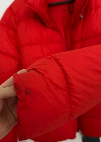 Kadın Kırmızı Mini Şişme Mont - Görsel 6