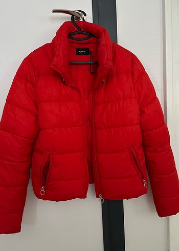 Kadın Kırmızı Mini Şişme Mont - Görsel 5