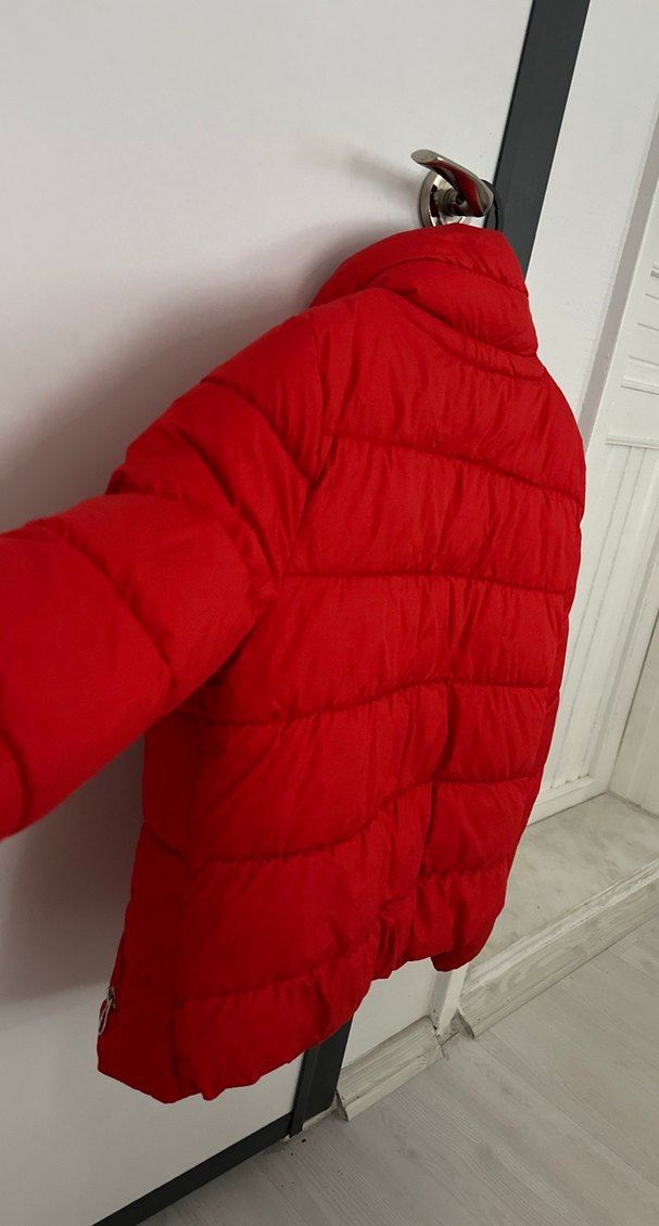 Kadın Kırmızı Mini Şişme Mont - Görsel 4