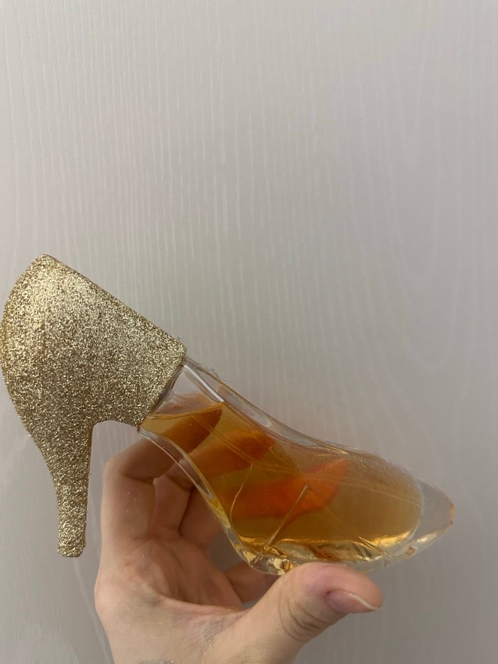 Altın Rengi Cam Topuklu Abiye Ayakkabı - Görsel 3