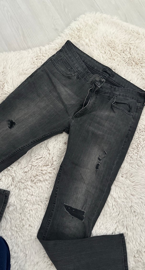 Gri Regular Fit Erkek Kot Pantolon - Görsel 2